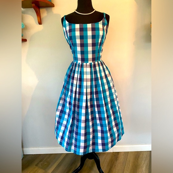 Bettie Page Dresses & Skirts - 😍 TATYANA PLAID SWING RETRO PINUP PICNIC SUMMER SWING DRESS